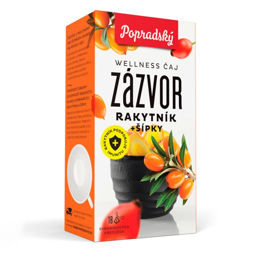 Wellness čaj Zázvor, rakytník + šípky Wellness čaj Zázvor, rakytník + šípky